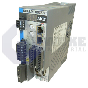 AKD-P00306-NBCC-0000 | The AKD-P00306-NBCC-0000 is manufactured by Kollmorgen as part of the AKD Servo Drive Series. These drives are fast, and flexible drives with features such as a drive continous output power of 1100 Watts and a rated supply voltage of 120/240 V. As well as, Rated output current of 3 A and a peak output current of 9 A. AKD drives offer the greatest output in a compact body. | Image