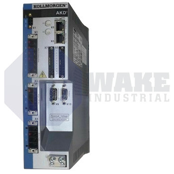 AKD-P01207-NBCC-E000 | The AKD-P01207-NBCC-E000 is manufactured by Kollmorgen as part of the AKD Servo Drive Series. These drives are fast, and flexible drives with features such as a drive continous output power of 8000 Watts and a rated supply voltage of 240/480 V. As well as, Rated output current of 12 A and a peak output current of 30 A. AKD drives offer the greatest output in a compact body. | Image