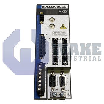 AKD-P00306-NBCC-E000 | The AKD-P00306-NBCC-E000 is manufactured by Kollmorgen as part of the AKD Servo Drive Series. These drives are fast, and flexible drives with features such as a drive continous output power of 1100 Watts and a rated supply voltage of 120/240 V. As well as, Rated output current of 3 A and a peak output current of 9 A. AKD drives offer the greatest output in a compact body. | Image