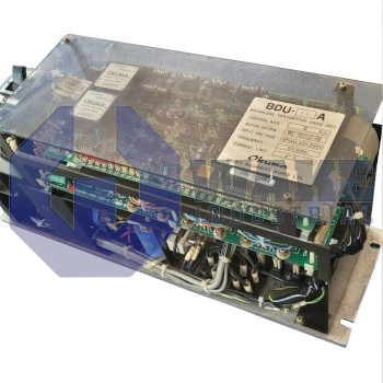 BDU-100B | The BDU-100B was manufactured by Okuma as part of their BDU Servomotor Drive Series. This Servo Drive has an input voltage of 200/220V and 3 Phases. The drive runs on a 50/60 Hz frequency ensuring proper amplificaion and transmission of the current signal for stellar servo motor operation. | Image