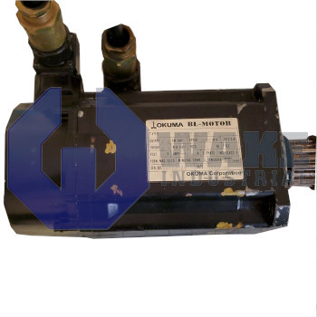 BL-MC95E-20T | The BL-MC95E-20T is manufactured by Okuma as part of their BL Servo Motor Series. This servo motor features a 1.5 kW rated output and a rated current of 7.5 Arms. The BL-MC95E-20T also boasts a 9.7 A current limit. | Image