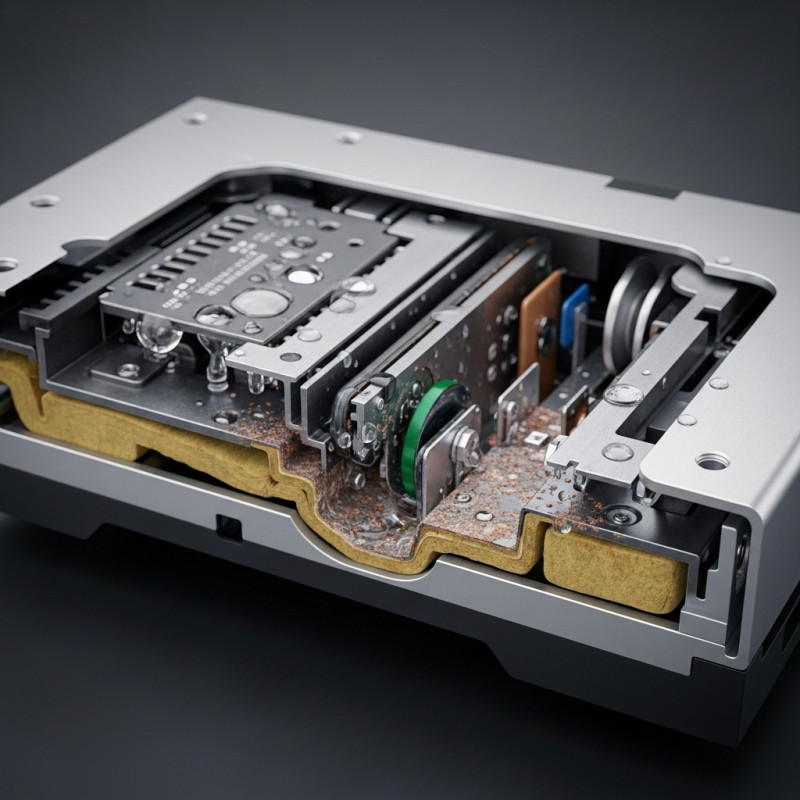 an industrial component with condensation on it.