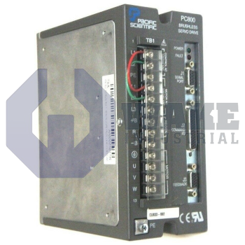 CU833-002 | PC/PCE800 Series Servo Drive manufactured by Pacific Scientific. This Servo Drive features a Power Level of 3.6A RMS cont. @ 25-40 degrees C, 10.6A RMS peak along with a Command Interface Designation of RS-232/485, +/-V dc, Step/Dir., Indexing. | Image