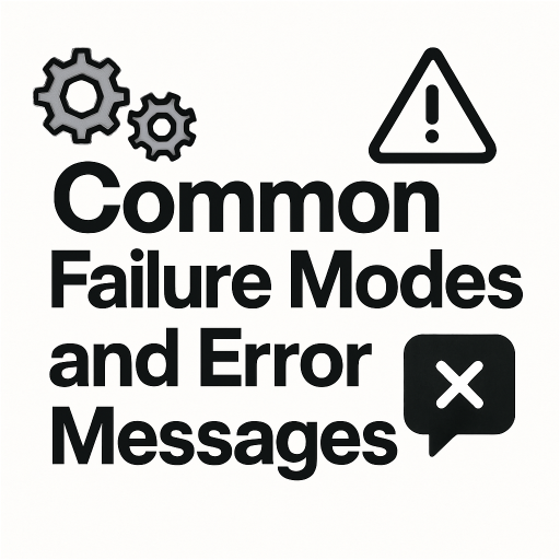 This is an image that reads Common Failure Modes and Error Messages.