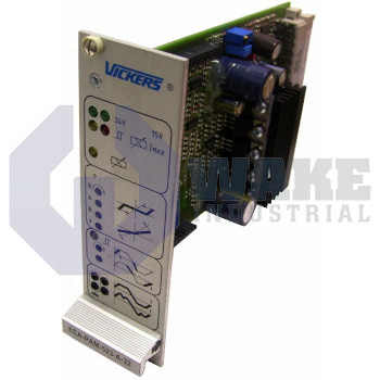 EEA-PAM-523-A-32 | Power Amplifier Card Series for Proportional Control Valves manufactured by Vickers. This EEA-PAM-523-A-32 Card is For Proportional Valve KD/TG4V-3, KDG5V-5/7/8/10, H coil and has a Power Supply Nominal Voltage of 24V DC x 50W. | Image