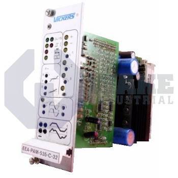 EEA-PAM-535-C-32 | EEA-PAM-535-C-32 Power Amplifier Card Series manufactured by Vickers. This EEA-PAM-535-C-32 Card is For Proportional Valve KF*G4V-5 and has a Power Supply Nominal Voltage of 24V DC x 50W. | Image
