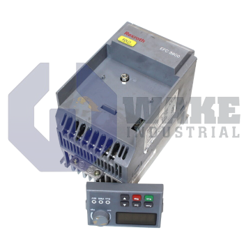 EFC3600-0K75-3P4-MDA-7P-NNNN | The EFC3600-0K75-3P4-MDA-7P-NNNN Frequency Converter is manufactured by Rexroth Indramat Bosch. The unit is equipped with 0.75kW of Continuous power, 480V connection voltage, and a Modbus Communication module. | Image