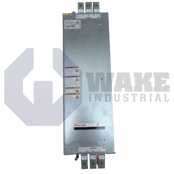 HNF01.1B-A100-E0300-N-480-NNNN | The HNF01.1B-A100-E0300-N-480-NNNN Mains Filter is manufactured by Rexroth Indramat Bosch. This filter has an Residential Area EMC Area Per DIN EN and a Feeding Units only supply unit. The nominal current for this mains filter is 300 and the Mains Connecting Voltage is AC 400-480v. | Image