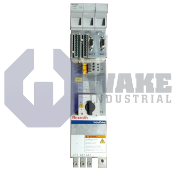 HNS02.1A-Q200-R0023-A-480-NNNN | HNS Servo Drive manufactured by Rexroth, Indramat, Bosch. This drive has a main connecting voltage of 480V, and a nominal current of 23A. This drive also has an input voltage of 380V and an output voltage of 380A. | Image