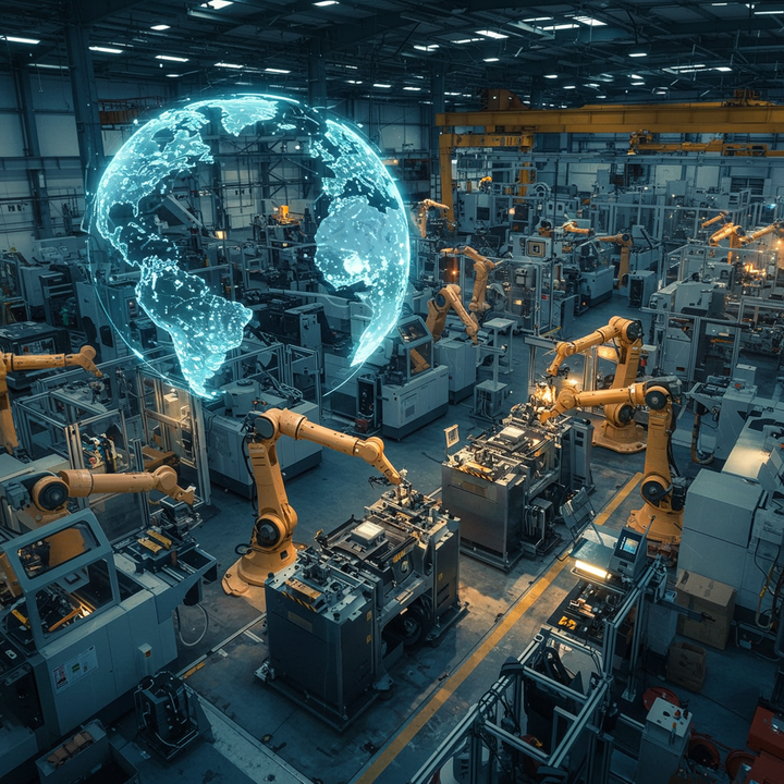 a globe in a factory