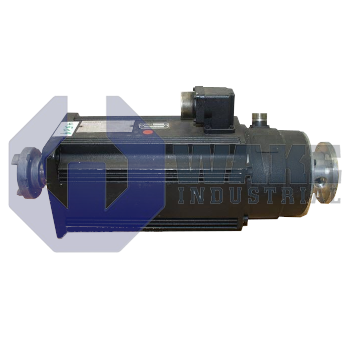 MAC090B-0-PD-4-C-110-B-1-WI517LV | MAC Permanent Magnet Motor manufactured by Rexroth, Indramat, Bosch. This motor has a power connecter on Side B. This motor also includes a Standard Mounting encoder and a Not Equipped blocking brake. | Image