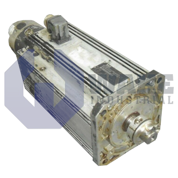 MAC112B-0-GD-3-C-130-A-2-S018 | MAC Permanent Magnet Motor manufactured by Rexroth, Indramat, Bosch. This motor has a power connecter on Side A. This motor also includes a Standard Mounting encoder and a Heavy Duty blocking brake. | Image