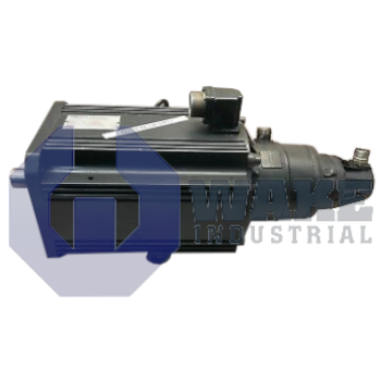 MAC112B-0-PD-4-C-180-A-0-WI511LV-S011 | MAC Permanent Magnet Motor manufactured by Rexroth, Indramat, Bosch. This motor has a power connecter on Side B. This motor also includes a Standard Mounting encoder and a Heavy Duty blocking brake. | Image