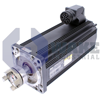 MHP093B-058-HG1-AFNNNN | MHP093B-058-HG1-AFNNNN Servo Motor is manufactured by Rexroth, Indramat, Bosch. This motor has a Plain Shaft with Sealing Ring shaft and windings of 58. This motor is also Equipped with a holding brake and has an Incremental encoder. | Image