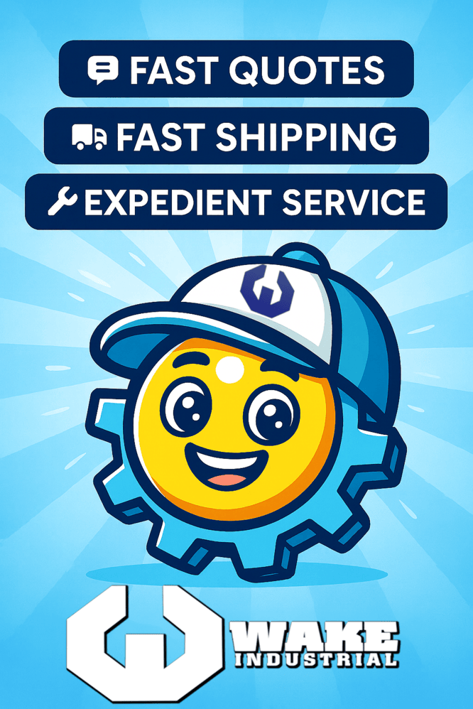 This is a cartoony, fun image that lists Wake Industrials services.