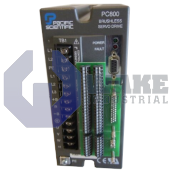 PC832-XYZ-T | PC/PCE800 Series Servo Drive manufactured by Pacific Scientific. This Servo Drive features a Power Level of 2.7A RMS cont. @ 25-40 degrees C, 5.3A RMS peak along with a Command Interface Designation of RS-232/485, +/-V dc, Step/Dir., Indexing. | Image