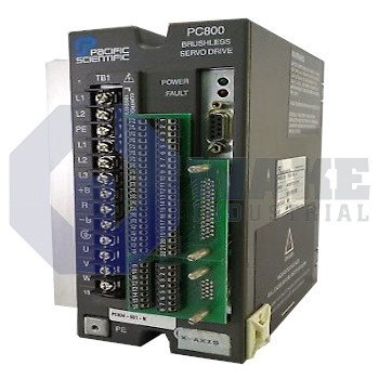 PC834-001-A | PC/PCE800 Series Servo Drive manufactured by Pacific Scientific. This Servo Drive features a Power Level of 7.1A RMS cont. @ 25-40 degrees C, 21.2A RMS peak along with a Command Interface Designation of SERCOS Network. | Image