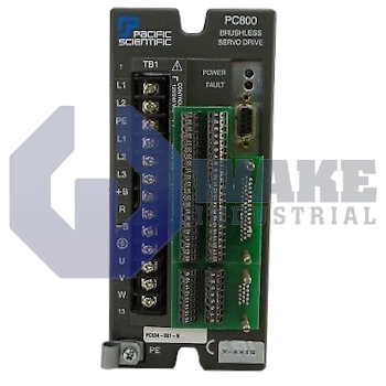 PC842-001-N | PC/PCE800 Series Servo Drive manufactured by Pacific Scientific. This Servo Drive features a Power Level of 2.7A RMS cont. @ 25-40 degrees C, 5.3A RMS peak along with a Command Interface Designation of SERCOS Network. | Image