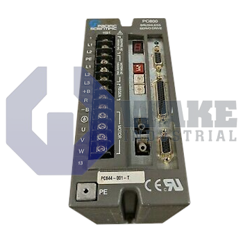 PC844-001-T | PC/PCE800 Series Servo Drive manufactured by Pacific Scientific. This Servo Drive features a Power Level of 7.1A RMS cont. @ 25-40 degrees C, 21.2A RMS peak along with a Command Interface Designation of SERCOS Network. | Image
