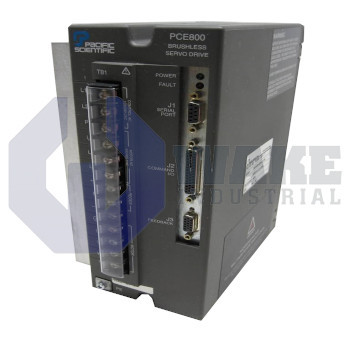 PCE833-001-T | PC/PCE800 Series Servo Drive manufactured by Pacific Scientific. This Servo Drive features a Power Level of 3.75A RMS cont. @ 40 degrees C, 7.5A RMS peak along with a Command Interface Designation of SERCOS Network. | Image