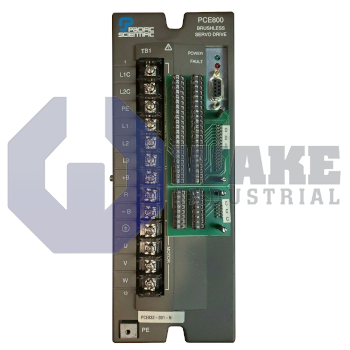 PCE835-XYZ-N | PC/PCE800 Series Servo Drive manufactured by Pacific Scientific. This Servo Drive features a Power Level of 7.5A RMS cont. @ 40 degrees C, 22.5A RMS peak along with a Command Interface Designation of SERCOS Network. | Image