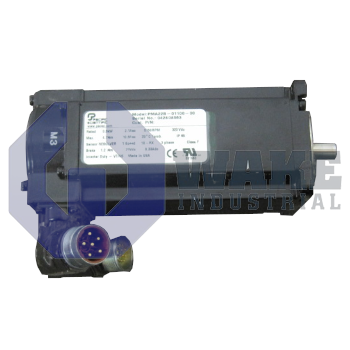 PMA22B-01100-00 | PMA Series Brushless Servo Motor manufactured by Pacific Scientific. This Brushless Servo Motor features a Winding of 240V ac max., 2.7A RMS along with a 70mm motor body square Frame Size. | Image