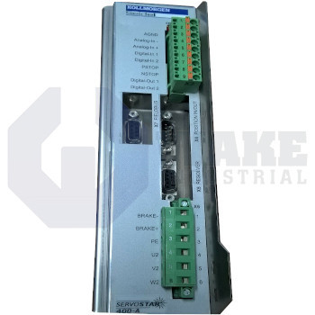 S406A-CA | The S406A-CA is manufactured by Kollmorgen as part of their S400 Servo Drive Series. The S406A-CA is a Axis module with a Rated DC Link Voltage  of 310-560 V. It also features a Rated Output Current of 6A rms and a Peak Output Current  of 12A rms. | Image
