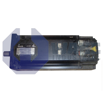 SF-A4.0230.030-00.050 | The SF-A4.0230.030-00.050 Servo Motor from Bosch Rexroth Indramat has an STG/MTG Encoder, A Locked Rotor Current of 22, a Rated Speed of 3000, and a listed Shaft Option of Shaft With Keyway and Feather key, w/o Mating Connector. | Image