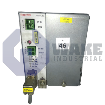 VAU01.1S-024-024-240-NN | VAU01.1S-024-024-240-NN is a VAU series Uninterruptible Power Supply Unit Manufactured by Bosch Rexorth. This unit operated with 24 V DC input and output voltage, current consumption of 12 A, and max current output of 10 A. | Image