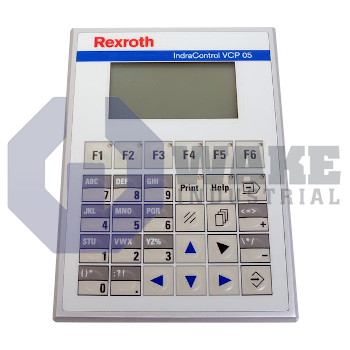 VCP05.1BSN-PB-NN-PW | The VCP05.1BSN-PB-NN-PW screen panel is manufactured by Bosch Rexroth Indramat. This panel operates with 24 V DC supply voltage, 3 MB application memory, 30 Keys, and a maximum voltage of 30 V. | Image