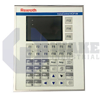 VCP08.2DTN-003-PB-NN-PW | The VCP08.2DTN-003-PB-NN-PW screen panel is manufactured by Bosch Rexroth Indramat. This panel operates with 24 V DC supply voltage, 3 MB application memory, 39 Keys, and a maximum voltage of 30 V. | Image