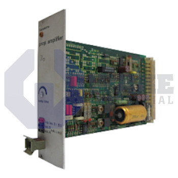 VT 3000-3X-ES-E61-A204-U169 | The VT 3000-3X-ES-E61-A204-U169 electronic amplifier card is manufactured by Bosch Rexroth Indramat. This unit operates with 24 VDC power supply, a 30 W power requirement, 800 mA max output current, and 160 to 180 Hz pulse frequency. | Image