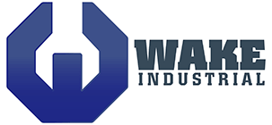 Wake Industrial in text next to a stylized W resembling a wrench